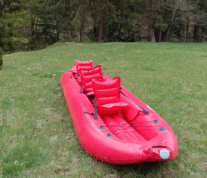 3 seats kayak , red